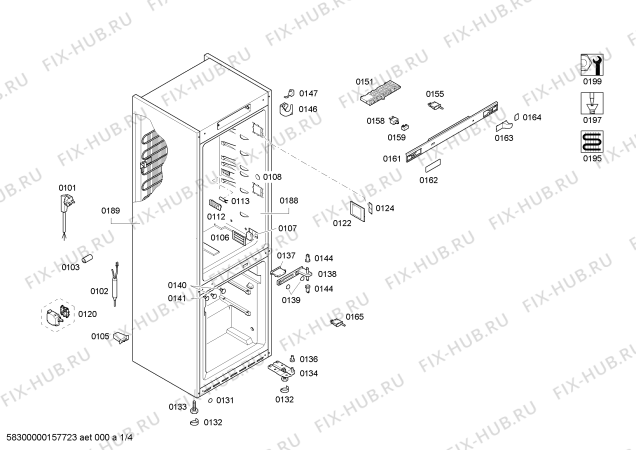 Схема №1 KG36NH50GB с изображением Дверь для холодильной камеры Siemens 00711179