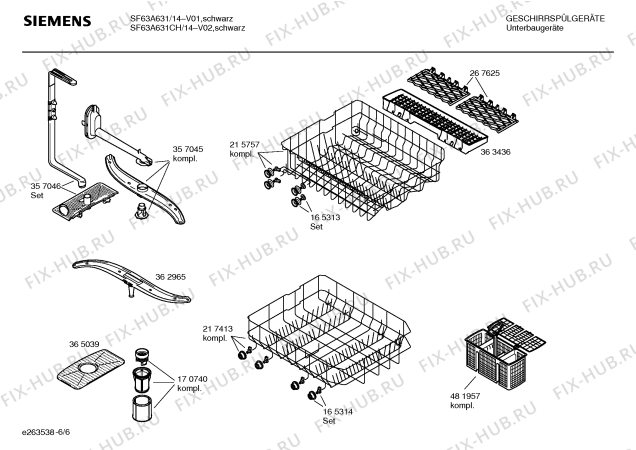 Взрыв-схема посудомоечной машины Siemens SF63A631CH - Схема узла 06