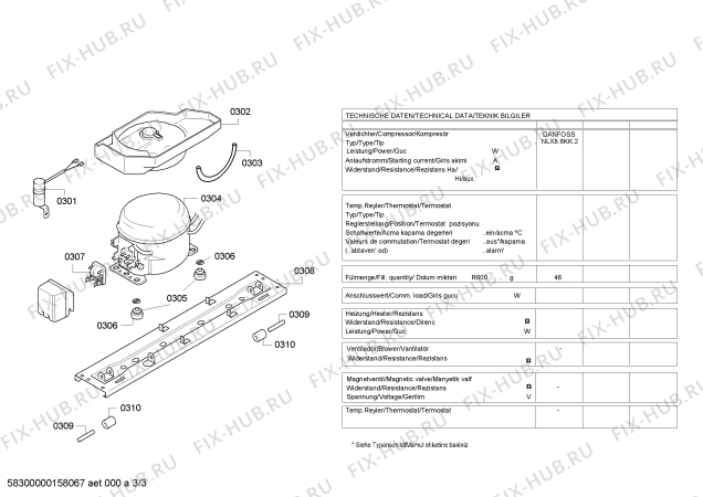 Взрыв-схема холодильника Siemens KG33NV44 - Схема узла 03