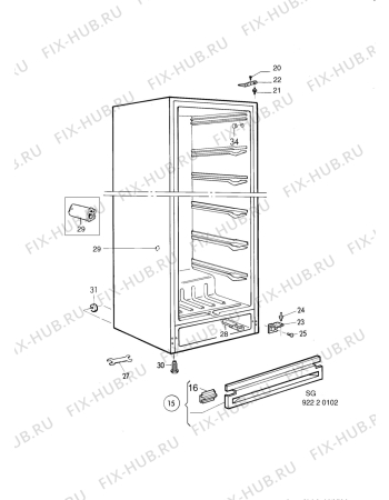 Взрыв-схема холодильника Zanussi ZVC280C-P - Схема узла C10 Cabinet