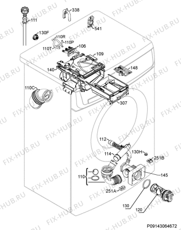 Взрыв-схема стиральной машины Zoppas PWS61030A - Схема узла Hydraulic System 272