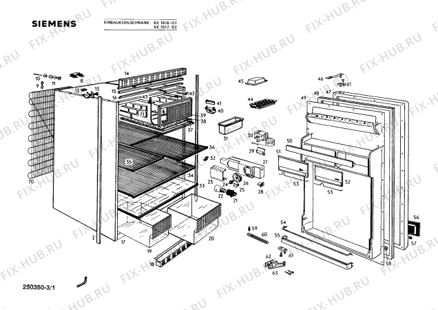 Схема №1 KE1616 с изображением Клапан для холодильной камеры Siemens 00104523