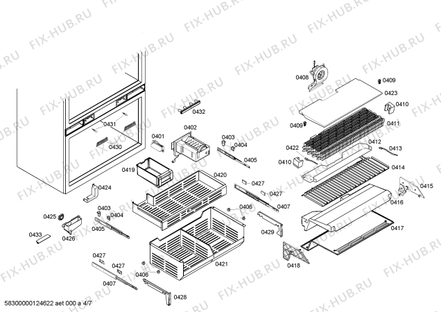 Схема №1 RY491700 с изображением Монтажный набор для холодильника Bosch 00663059