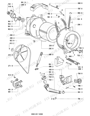 Взрыв-схема стиральной машины Bauknecht WA 5540/WS-NL - Схема узла