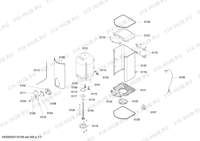 Схема №1 RDG8012TR Bosch с изображением Винт для бойлера Bosch 00428237