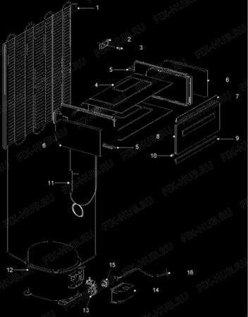 Взрыв-схема холодильника Electrolux ER1148T - Схема узла Cooling system 017