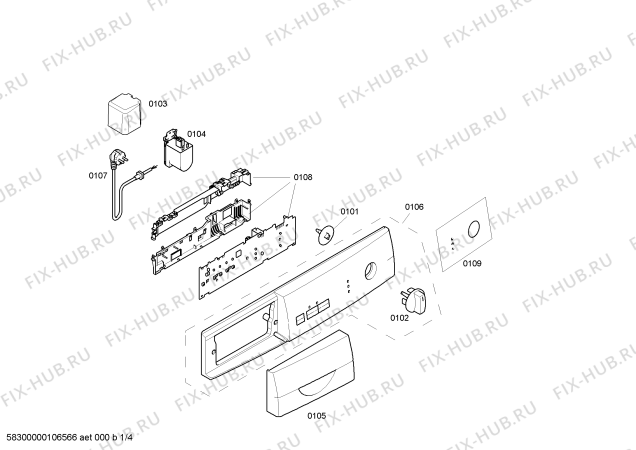 Схема №1 WFC1263OE Maxx4 WFC1663 с изображением Панель управления для стиральной машины Bosch 00439572