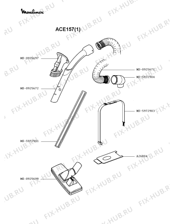 Схема №1 ABQ358(0) с изображением Микрофильтр для пылесоса Moulinex MS-0690354