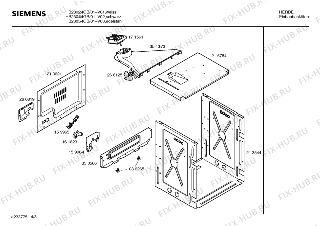 Схема №1 HB23024GB с изображением Защита кантов для духового шкафа Siemens 00362120