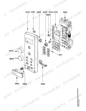 Взрыв-схема микроволновой печи Electrolux EMS2486C-SW - Схема узла Command panel 037