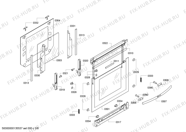 Схема №1 E96E63N1MK с изображением Подсветка для духового шкафа Bosch 00613850