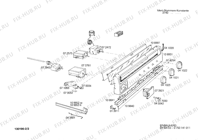 Взрыв-схема плиты (духовки) Bosch 0750141011 EH64EG - Схема узла 02