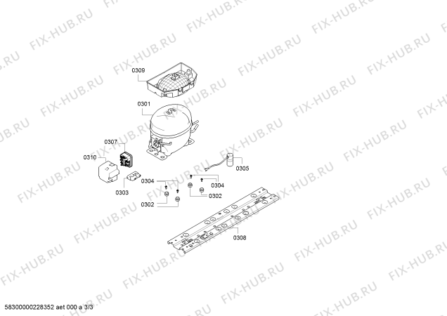 Взрыв-схема холодильника Bosch KGE39AW21R Bosch - Схема узла 03