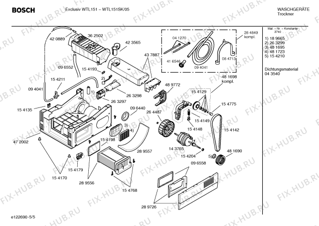 Схема №2 WTL151SK EXCLUSIV WTL151 с изображением Инструкция по установке и эксплуатации для сушильной машины Bosch 00585798