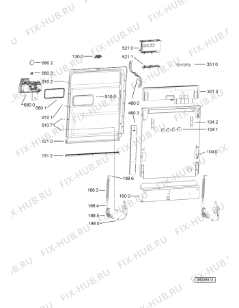 Схема №2 ADG 9420 с изображением Обшивка для посудомоечной машины Whirlpool 480140102654