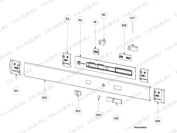 Взрыв-схема вытяжки Zanker KHT6111X - Схема узла Section 2