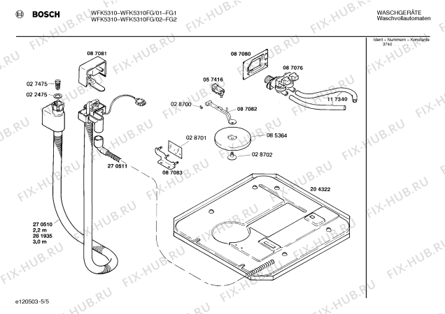 Схема №1 WFK5310FG WFK5310 с изображением Панель для стиралки Bosch 00271635