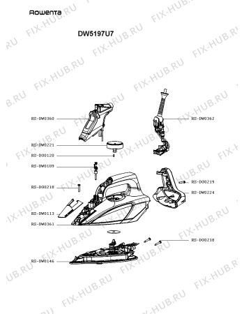 Схема №1 DW8251U1 с изображением Кабель для электроутюга Rowenta RS-DW0362