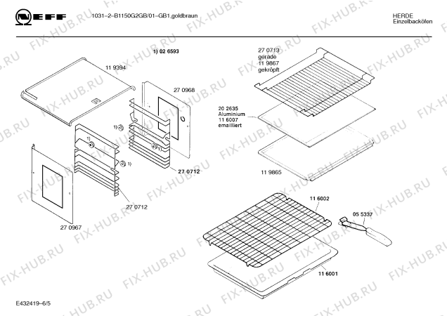 Схема №1 B1150W2GB 10312 с изображением Инструкция по эксплуатации для духового шкафа Bosch 00516904