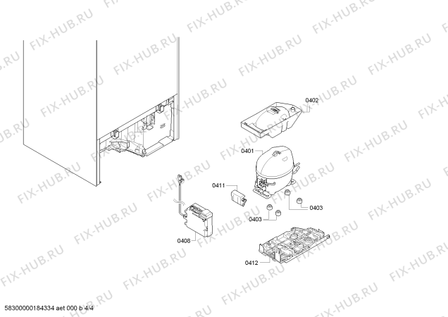 Взрыв-схема холодильника Bosch KIL42ED40 Bosch Edition 25 - Схема узла 04