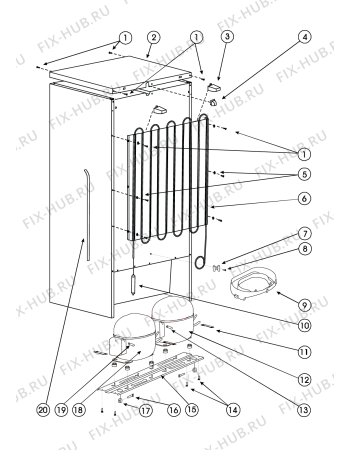 Взрыв-схема холодильника Indesit BH18NFLZ (F039216) - Схема узла