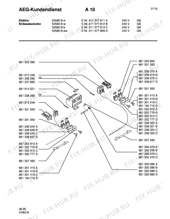 Взрыв-схема плиты (духовки) Aeg COMP. 52580B-D GB - Схема узла Section9