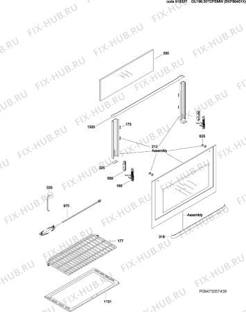 Взрыв-схема плиты (духовки) Electrolux EKP90451X - Схема узла Section 3