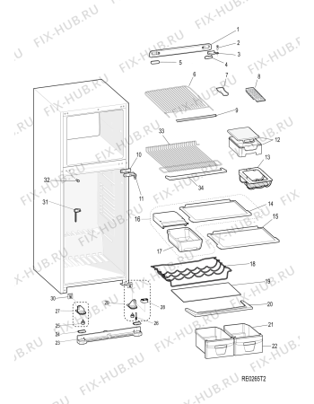 Взрыв-схема холодильника Ariston NMTM1911VEX (F054281) - Схема узла