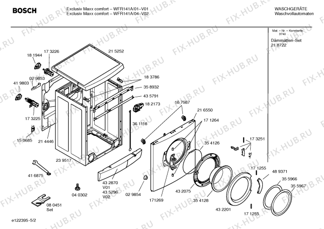 Схема №1 WFR141A EXKLUSIV Maxx comfort WFR141A с изображением Инструкция по эксплуатации для стиральной машины Bosch 00690963