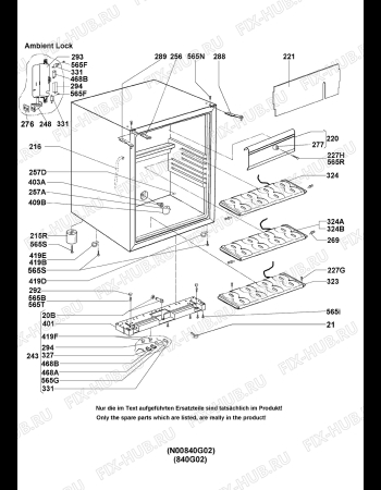 Взрыв-схема холодильника Dometic RH841AC - Схема узла Housing 001