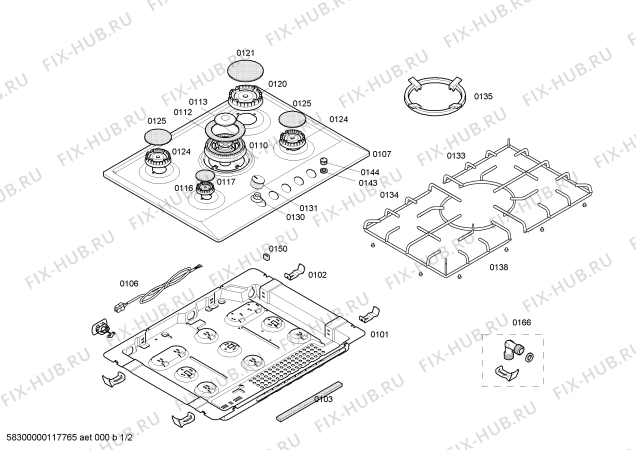 Схема №1 PCH612M90R Bosch с изображением Уплотнитель для электропечи Bosch 00604508