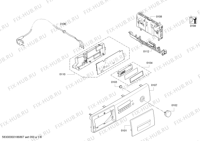 Схема №1 WTW85230EE SelfCleaning Condenser с изображением Силовой модуль запрограммированный для сушилки Bosch 00635750