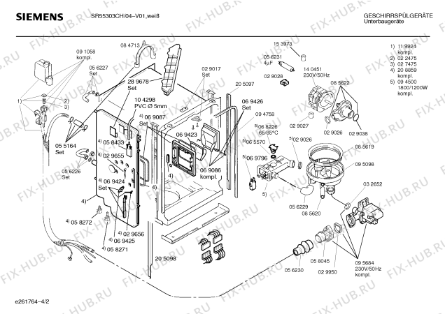 Схема №1 SR55303SK с изображением Переключатель для электропосудомоечной машины Siemens 00069209