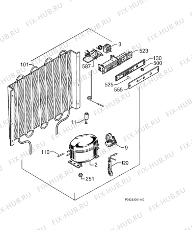 Взрыв-схема холодильника Electrolux EUN620 - Схема узла Cooling system 017