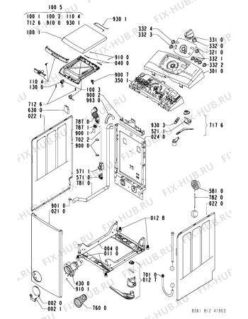 Схема №1 AWT 8125/1 с изображением Декоративная панель для стиральной машины Whirlpool 481245212184