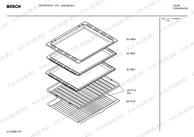 Схема №1 HEN4222 с изображением Инструкция по эксплуатации для плиты (духовки) Bosch 00582432