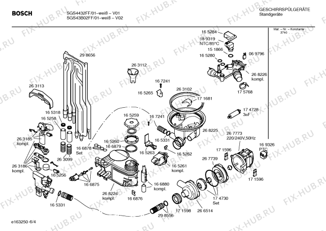 Взрыв-схема посудомоечной машины Bosch SGS4432FF - Схема узла 04