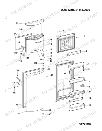 Взрыв-схема холодильника Hotpoint-Ariston BMTM1722VFHHA (F053909) - Схема узла