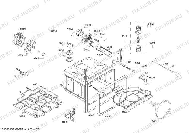 Взрыв-схема плиты (духовки) Bosch HBA64B262F H.BO.PY.L3D.IN.GYFAM.B2a.N.E3_COT/ - Схема узла 03