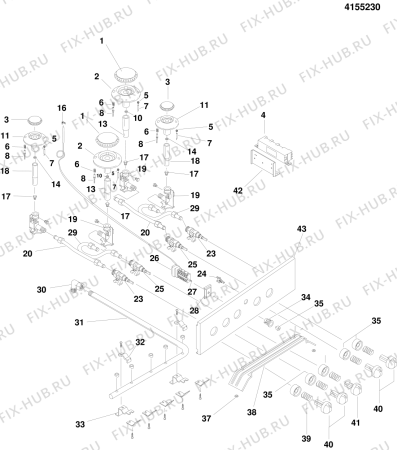 Взрыв-схема плиты (духовки) Indesit KG1405WESU (F018139) - Схема узла