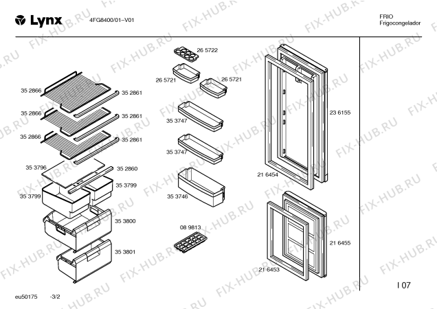 Схема №1 4FG8400 с изображением Панель для холодильника Bosch 00359312