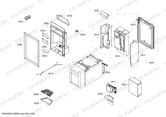 Схема №1 RF411701 с изображением Кабель для холодильника Bosch 00748711