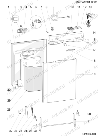 Схема №1 L64IT2 (F034291) с изображением Сенсорная панель для посудомоечной машины Indesit C00142930