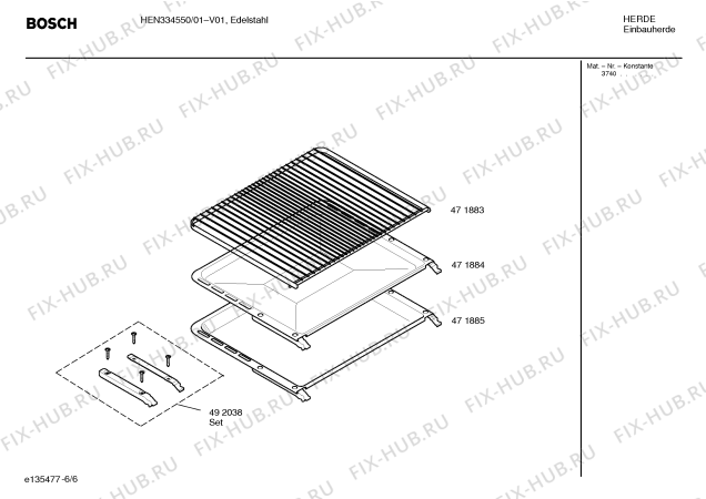 Взрыв-схема плиты (духовки) Bosch HEN334550 - Схема узла 06