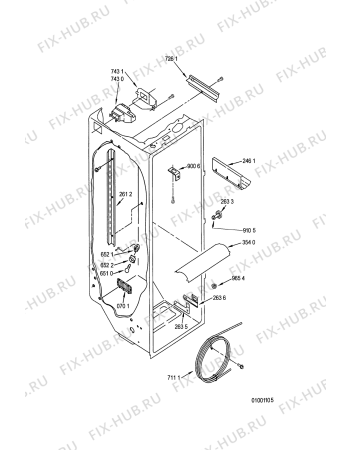 Схема №1 ARZ 742/W с изображением Сосуд для холодильной камеры Whirlpool 481945868018