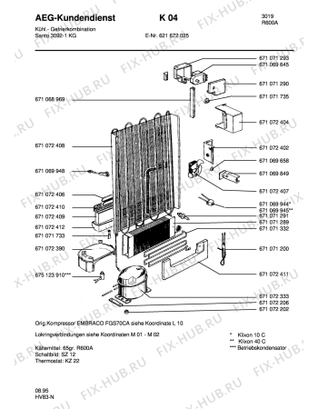 Взрыв-схема холодильника Aeg S3092-1KG - Схема узла Refrigerator cooling system