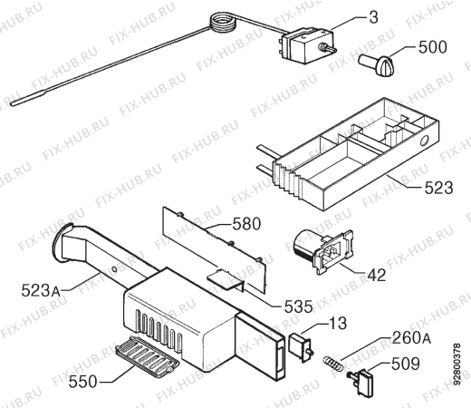 Взрыв-схема холодильника Faure FRC360W - Схема узла Diffusor