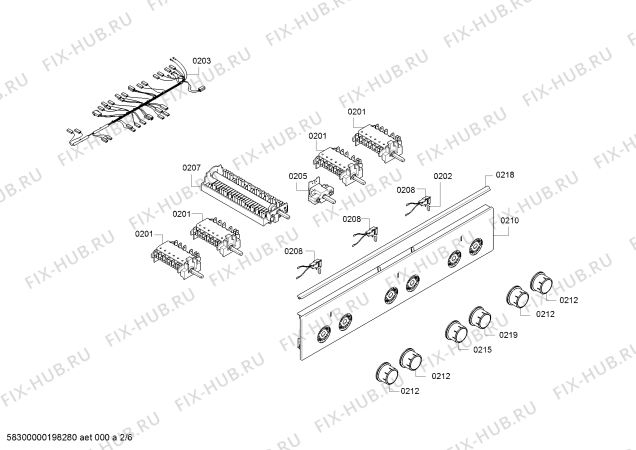 Взрыв-схема плиты (духовки) Bosch HSA420120Q - Схема узла 02