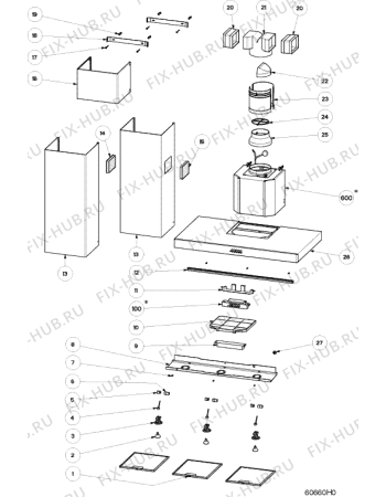 Схема №1 HDL9FALU (F026819) с изображением Инструкция по эксплуатации для вентиляции Indesit C00085078