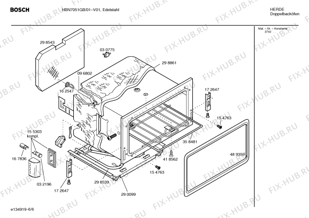 Схема №1 HBN7050GB с изображением Ручка управления духовкой для духового шкафа Bosch 00183115
